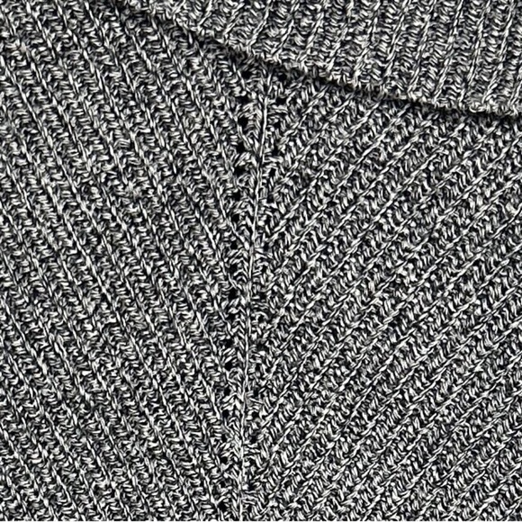 Talbots Plus sweater, size 2x. Marled gray, front seam, split turtleneck. - Picture 2 of 10